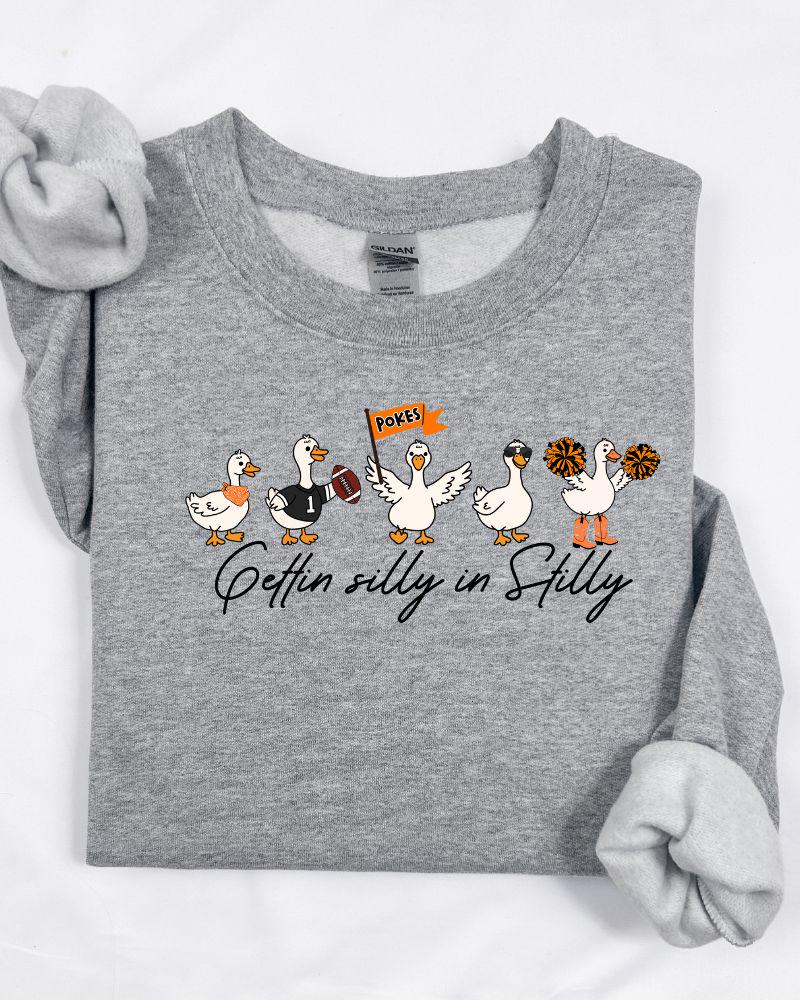 Sport gray Gettin Silly in Stilly football graphic sweatshirt