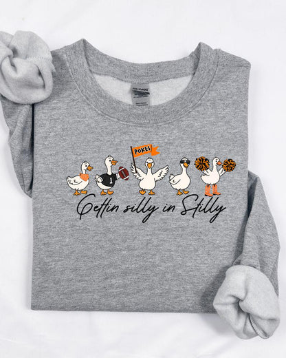 Sport gray Gettin Silly in Stilly football graphic sweatshirt
