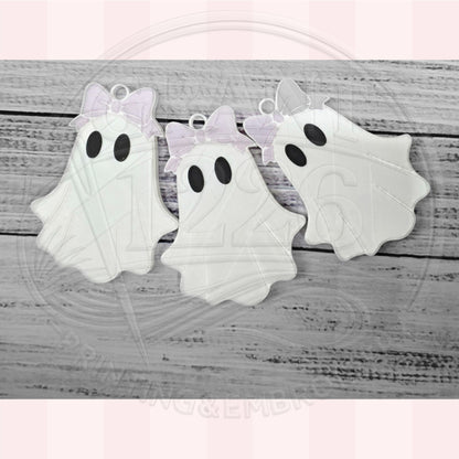 Pastel bow ghost can tab opener keychains, 3D printed nail saver accessories