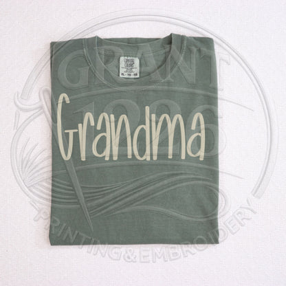 comfort colors embroidered moss tshirt