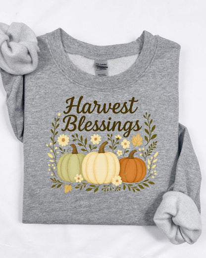 Harvest Blessings fall sweatshirt graphic detail