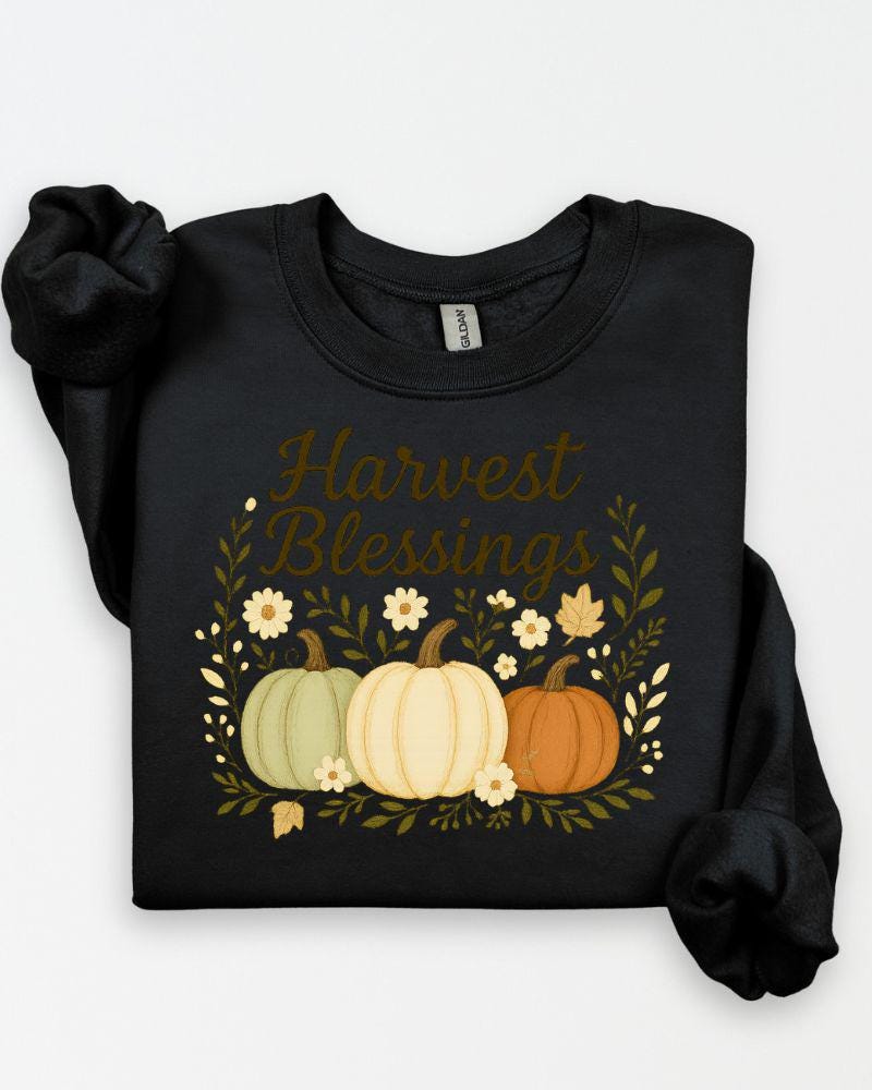 Fall harvest crewneck for Thanksgiving gatherings