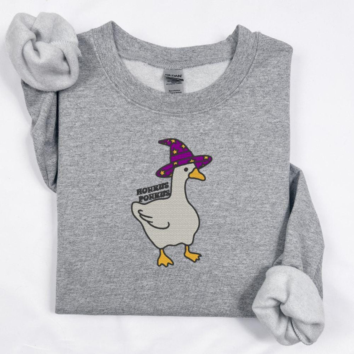 Sport Grey Honkus Ponkus embroidered goose crewneck sweatshirt