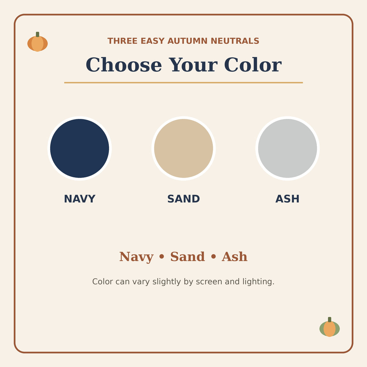 I Love Fall sweatshirt color options Navy Sand and Ash