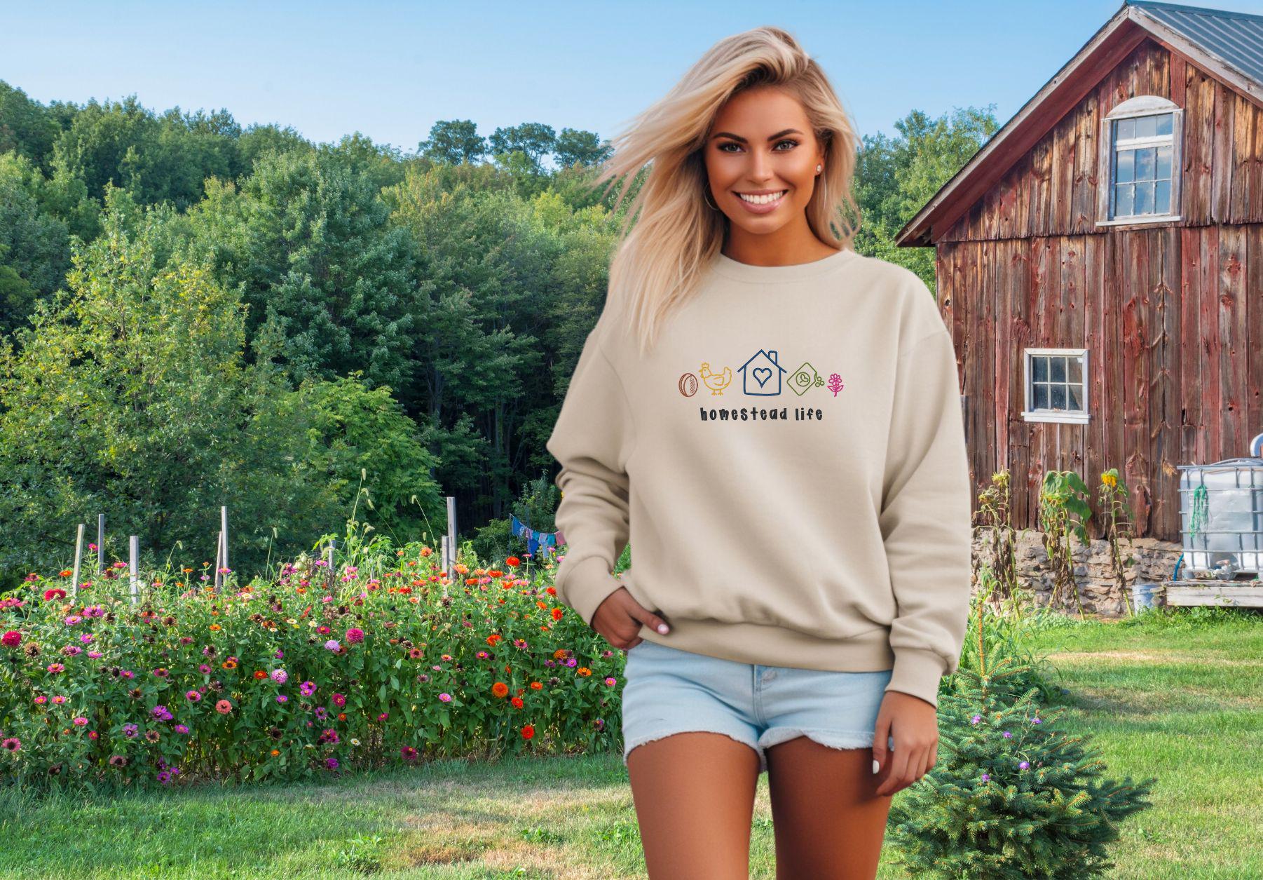 Homesteader Life Embroidered Shirt, Trendy homesteader Comfort Colors Tee, Farmhouse Lifestyle Shirt, Cottagecore Garden Shirt, Slow Living
