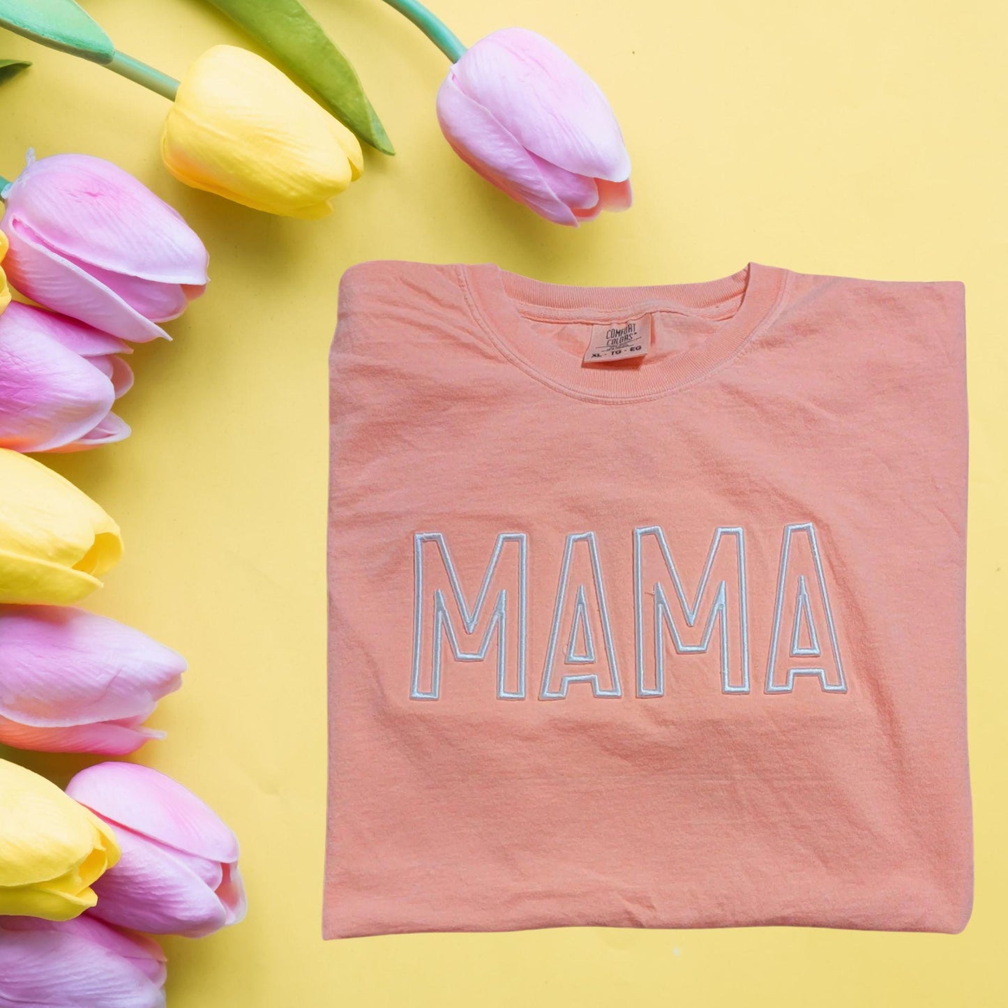 Mama Comfort Colors T-shirt with Puff Embroidery, Gift for Mom, Vintage Style Puff Embroidery MAMA Tee, Mother's Day Gift Idea, new mom gift
