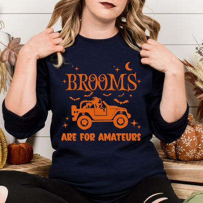 Halloween Jeep Witch Sweatshirt | Fall Bat Moon Star Design | Funny Spooky Season Crewneck | Autumn Off-Road Lover Gift for Her