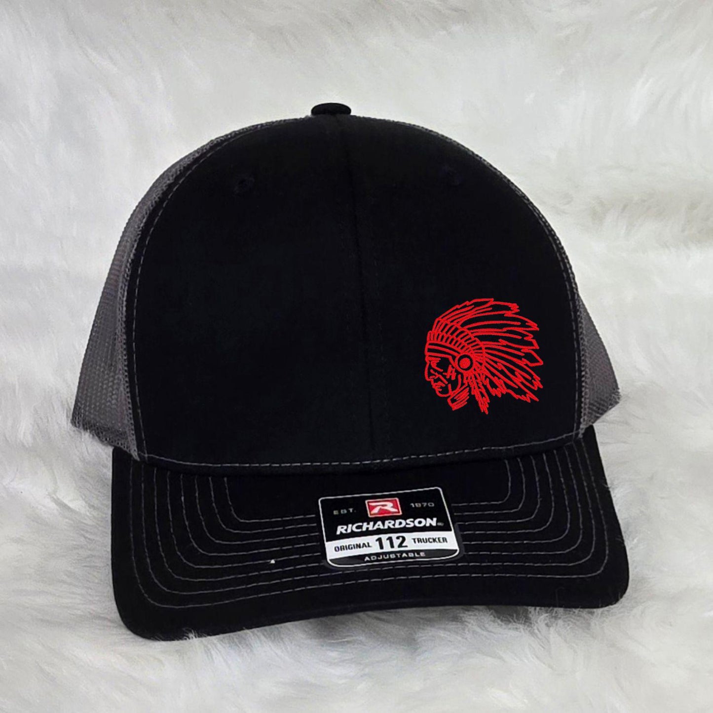 Embroidered Indians Mascot hat | Unisex School Spirit Team Apparel | Custom Sports Game Day Outfit | Gift for Fans