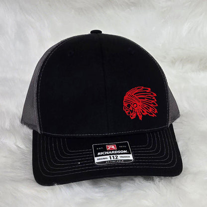 Embroidered Indians Mascot hat | Unisex School Spirit Team Apparel | Custom Sports Game Day Outfit | Gift for Fans