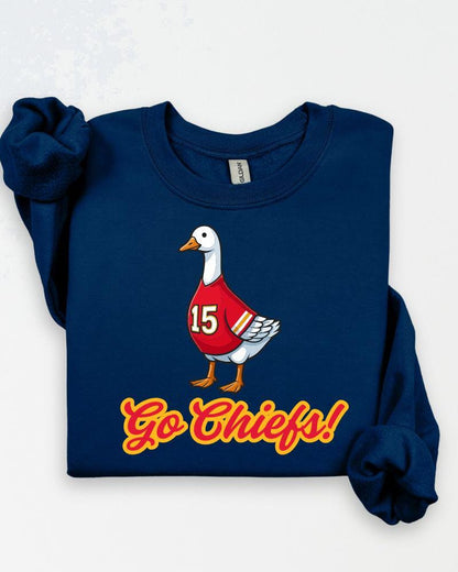 Kansas City Game Day Goose Sweatshirt | Funny Football Fan Crewneck | Unisex Sports Lover Pullover | Tailgate Outfit | Cozy Fall Sweater