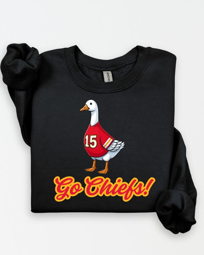 Kansas City Game Day Goose Sweatshirt | Funny Football Fan Crewneck | Unisex Sports Lover Pullover | Tailgate Outfit | Cozy Fall Sweater