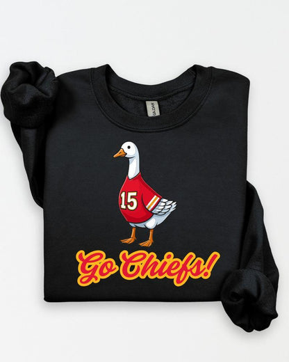 Kansas City Game Day Goose Sweatshirt | Funny Football Fan Crewneck | Unisex Sports Lover Pullover | Tailgate Outfit | Cozy Fall Sweater