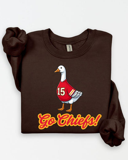 Kansas City Game Day Goose Sweatshirt | Funny Football Fan Crewneck | Unisex Sports Lover Pullover | Tailgate Outfit | Cozy Fall Sweater