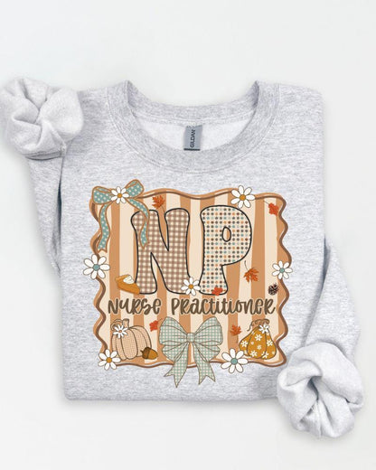 Nurse Practitioner Fall Sweatshirt | NP Crewneck Pullover | Cozy Autumn Nurse Gift for Women, Men & Healthcare Workers
