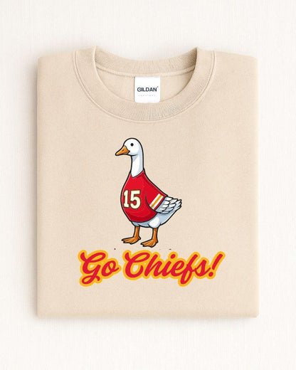 Kansas City Game Day Goose Sweatshirt | Funny Football Fan Crewneck | Unisex Sports Lover Pullover | Tailgate Outfit | Cozy Fall Sweater