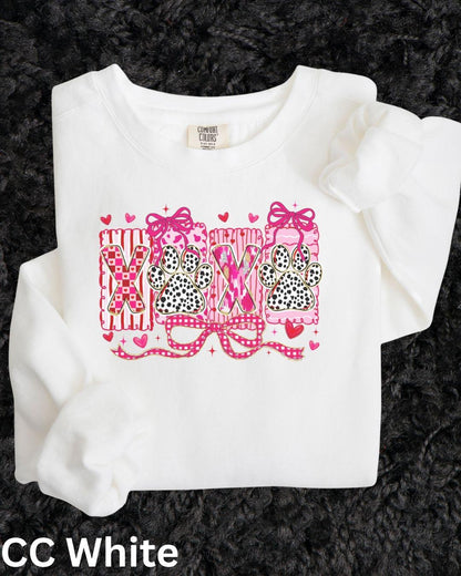 Dog lover gift XOXO paw print on white