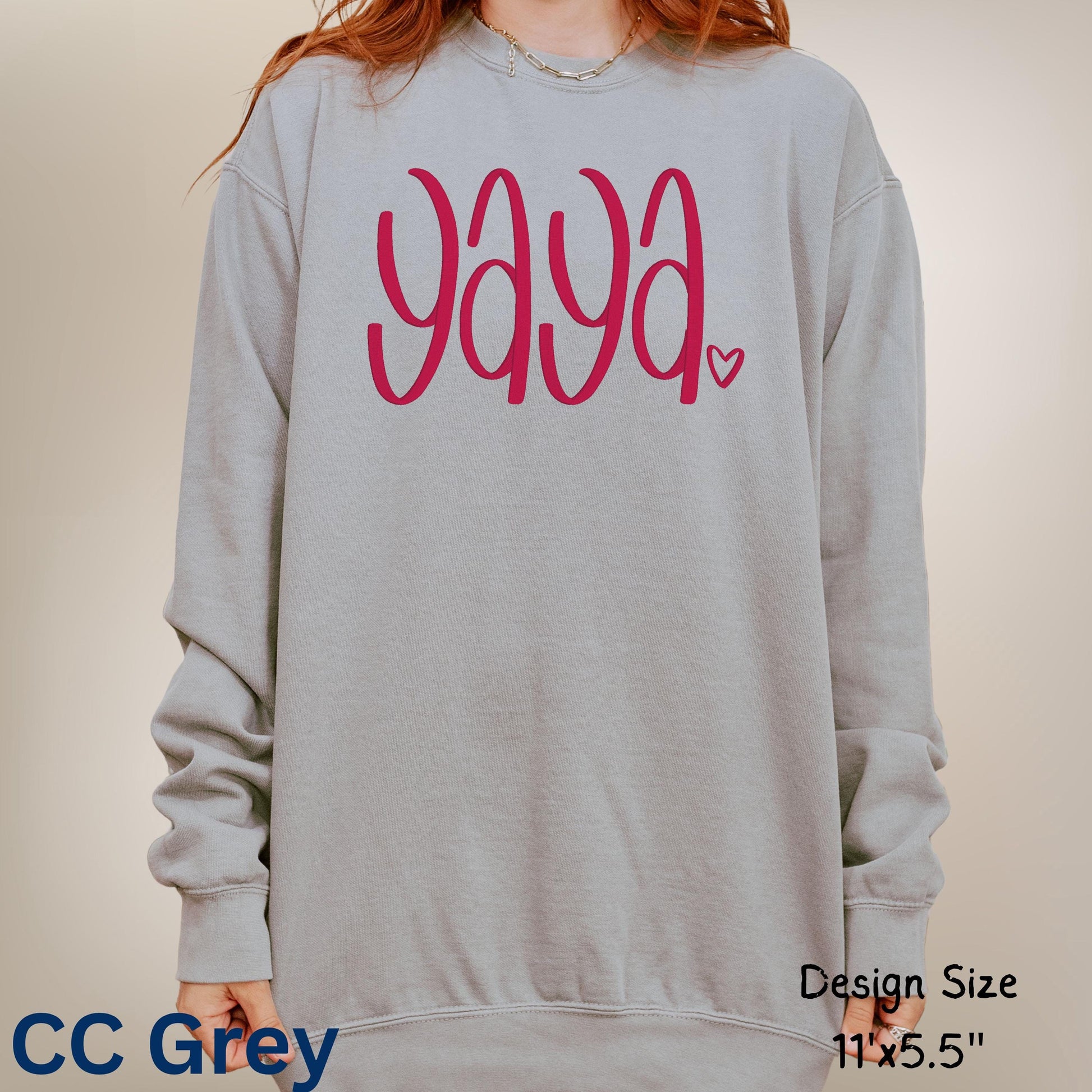 Yaya Embroidered Sweatshirt, Grandma Gift, Comfort Colors Crewneck or T-Shirt, Personalized Yaya Shirt, Gift for Grandma