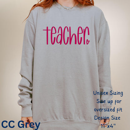 Comfort Colors crewneck sweatshirt mockup showing unisex sizing and relaxed fit