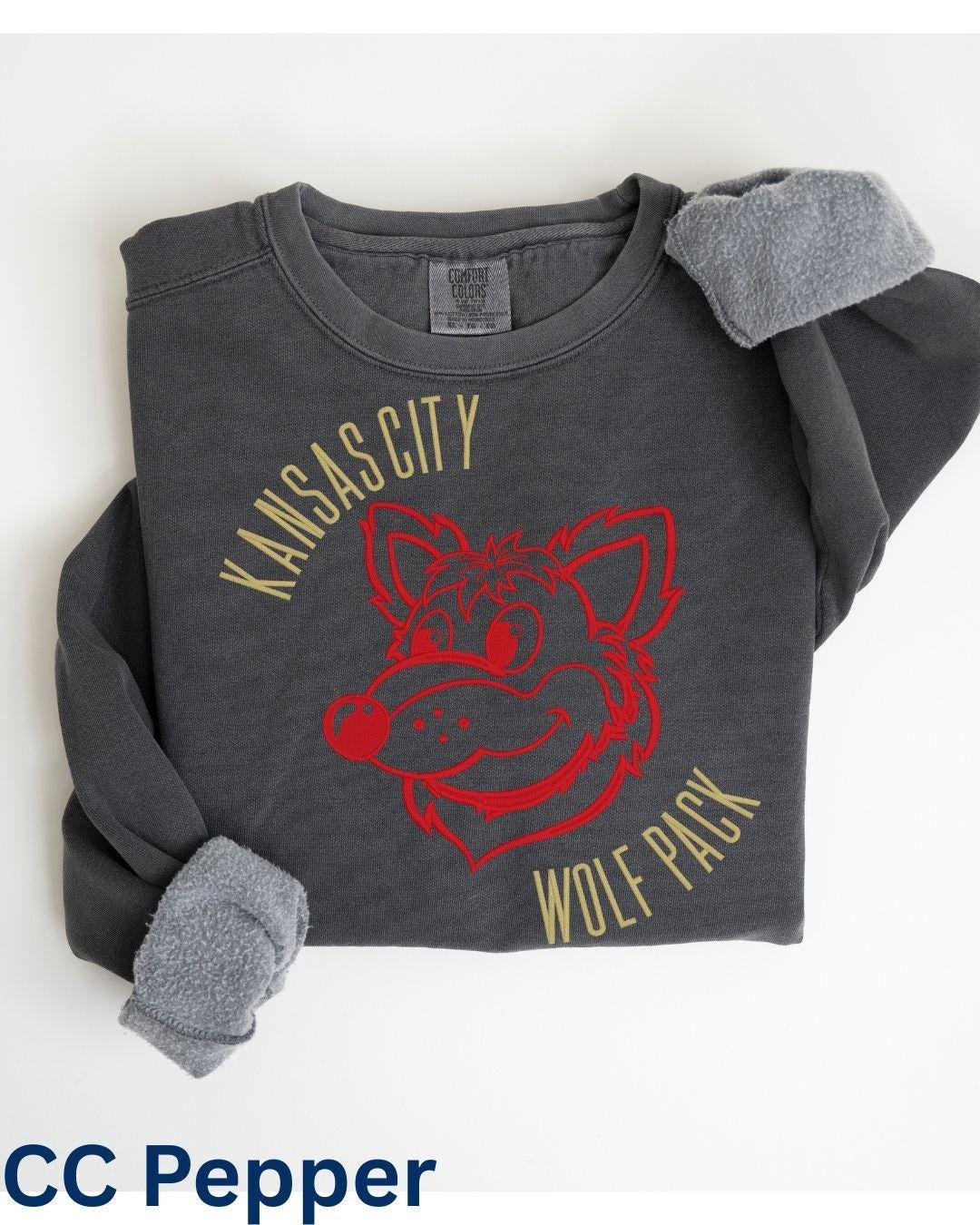 Kansas City Wolf Pack sweatshirt in Comfort Colors Pepper