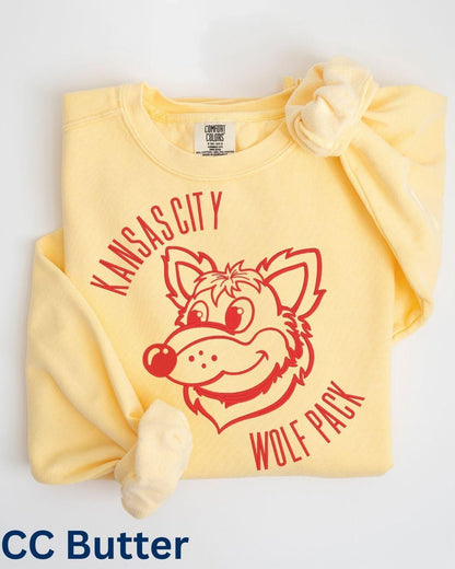 Wolf Pack sweatshirt on Comfort Colors Butter crewneck