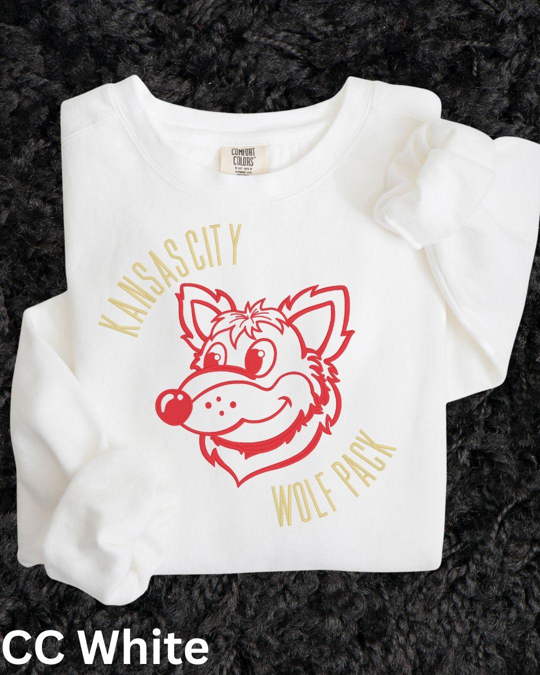 Comfort Colors Wolf Pack sweatshirt flat lay