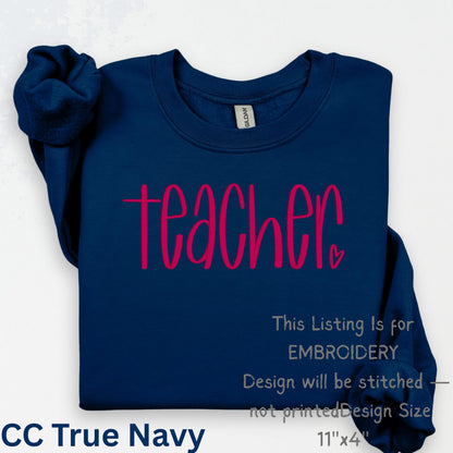 Teacher in comfort colors true navy