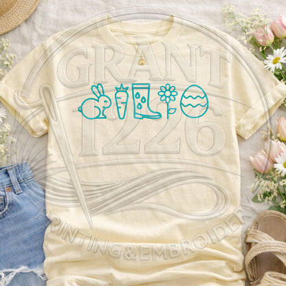 Ivory spring icons embroidered Comfort Colors shirt