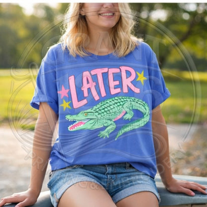 funny later gator shirt casual graphic tee for women summer