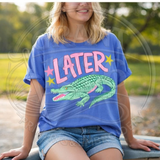 funny later gator shirt casual graphic tee for women summer