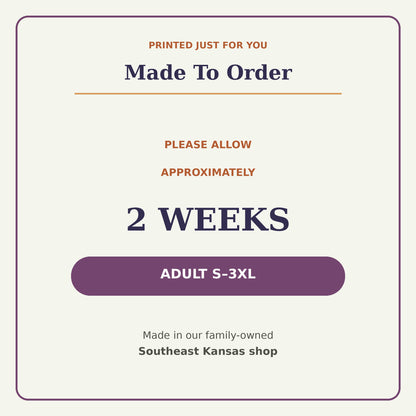 Made-to-order Pumpkin Season shirt with approximately two-week processing in Southeast Kansas.