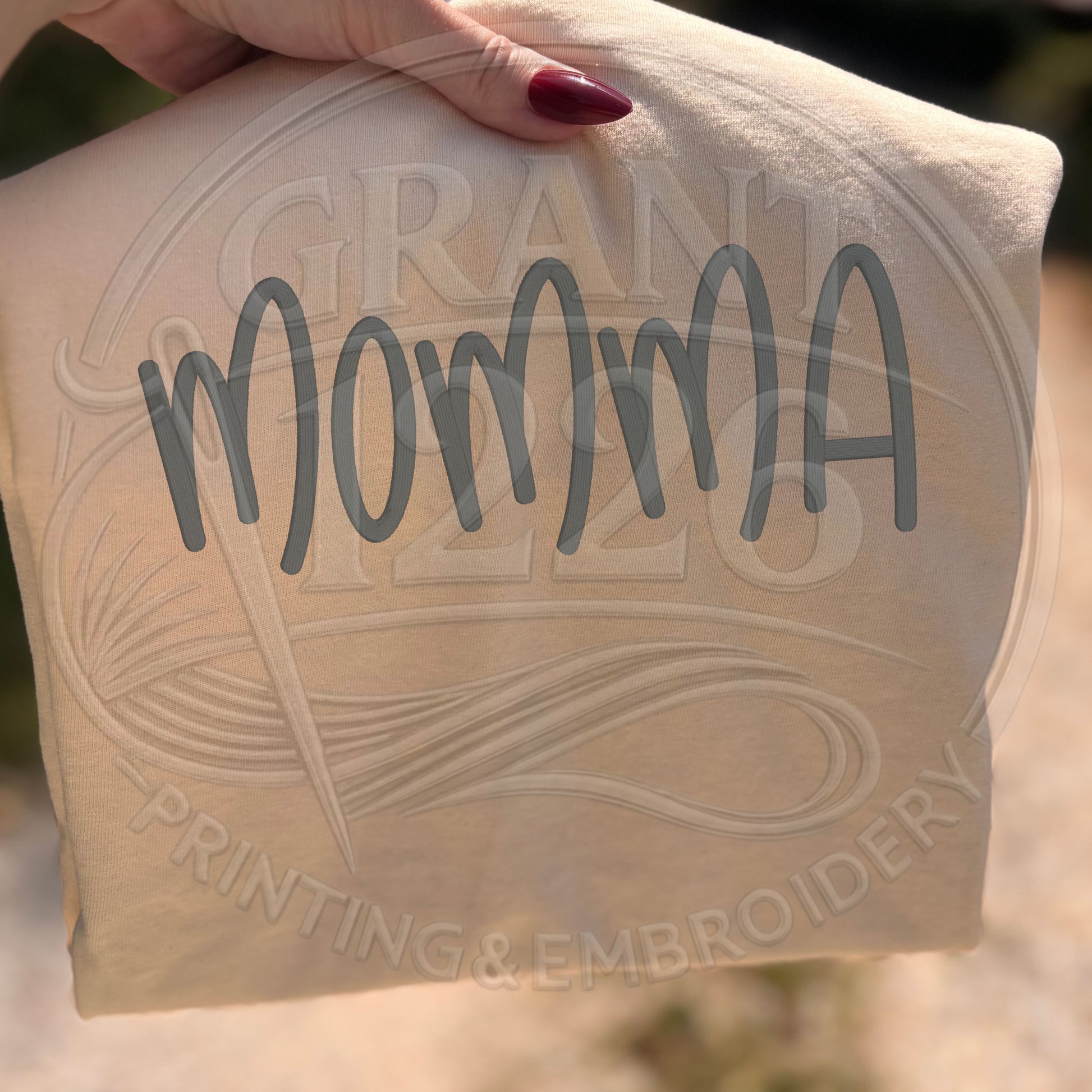 ivory embroidered mama shirt with minimalist aesthetic