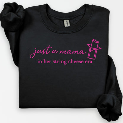 String Cheese Era mama embroidered sweatshirt flat lay