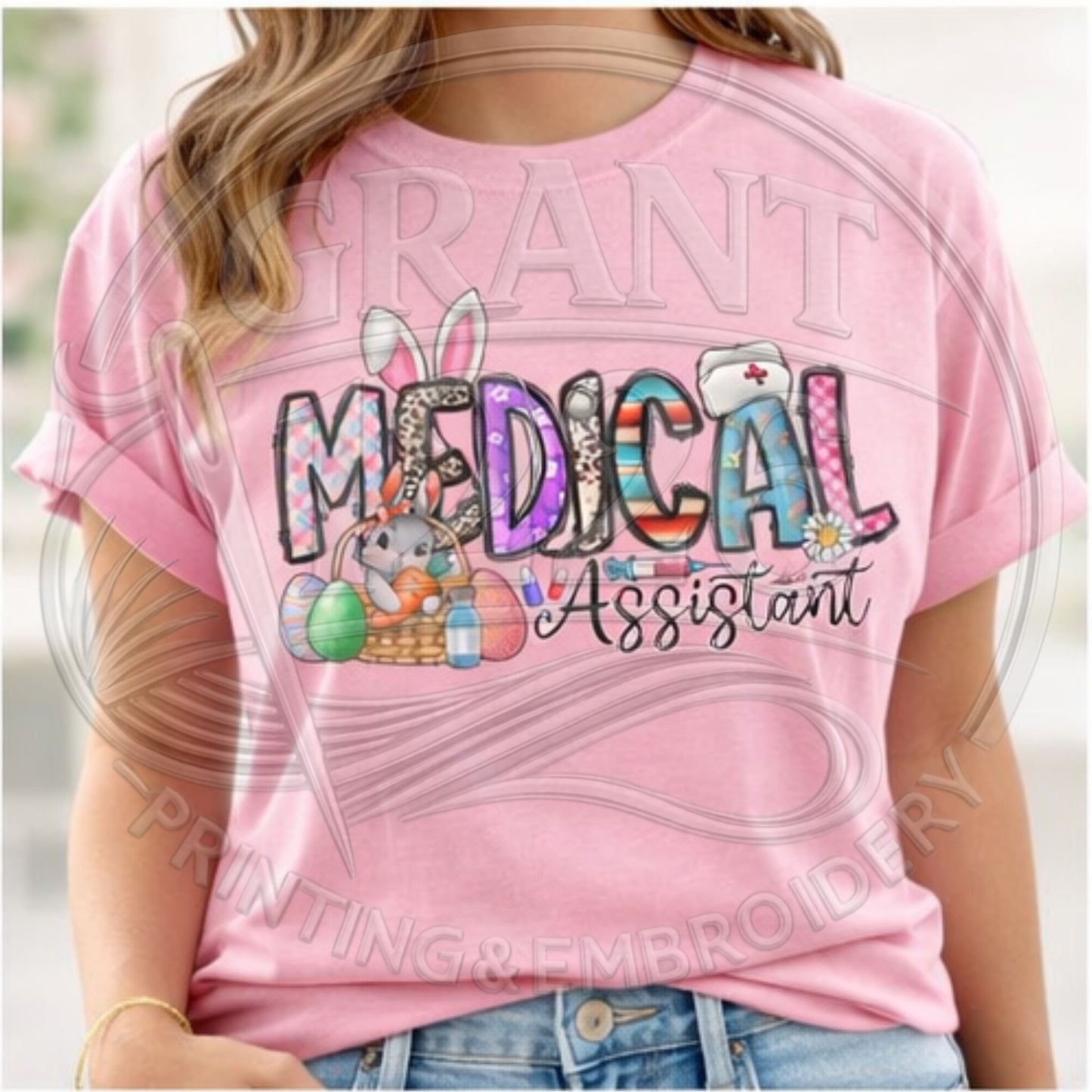 Blossom pink medical assistant Easter shirt
