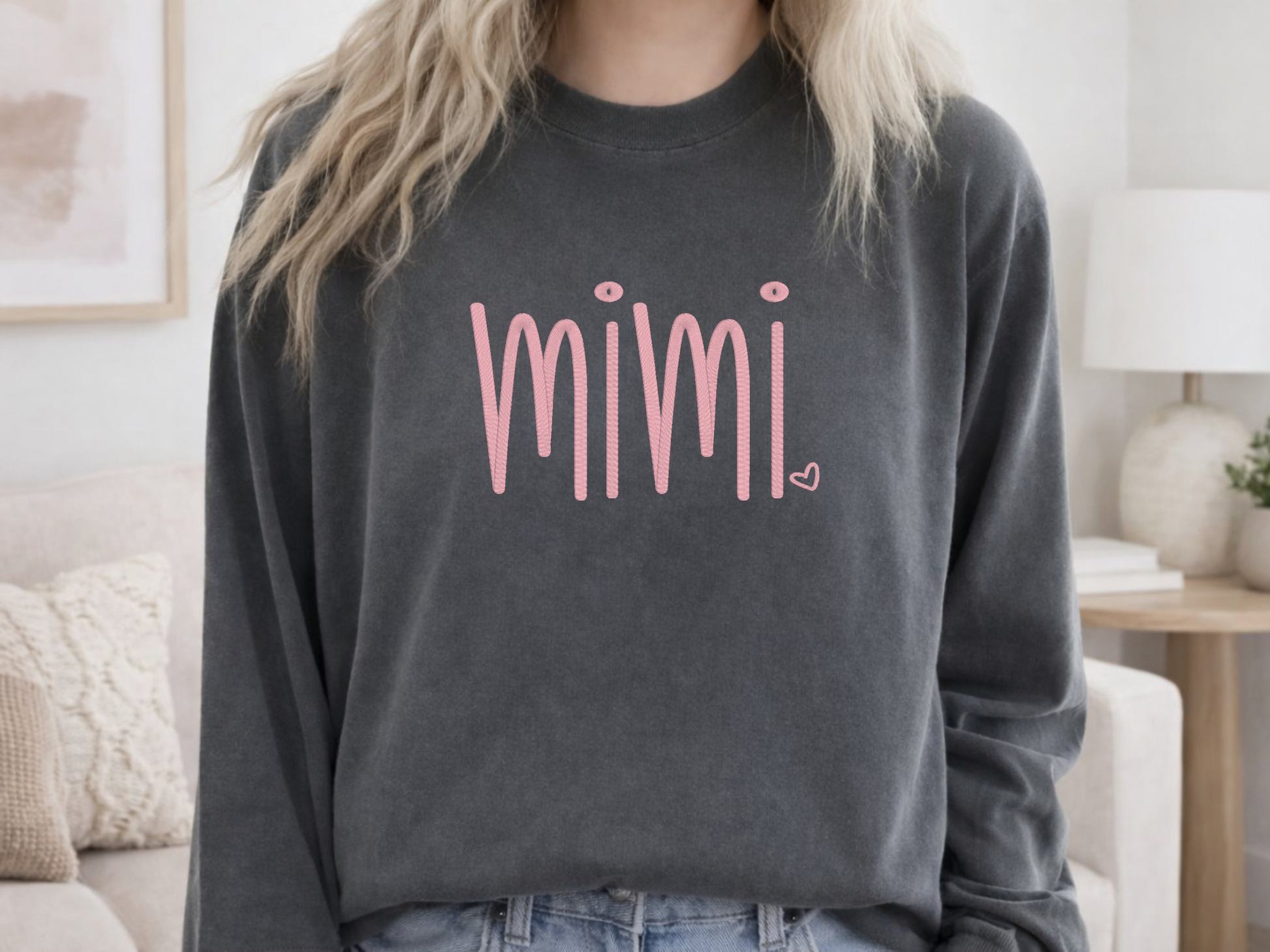 long sleeve pepper tshirt with embroidered mimi