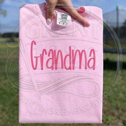 Soft pastel grandma embroidered shirt
