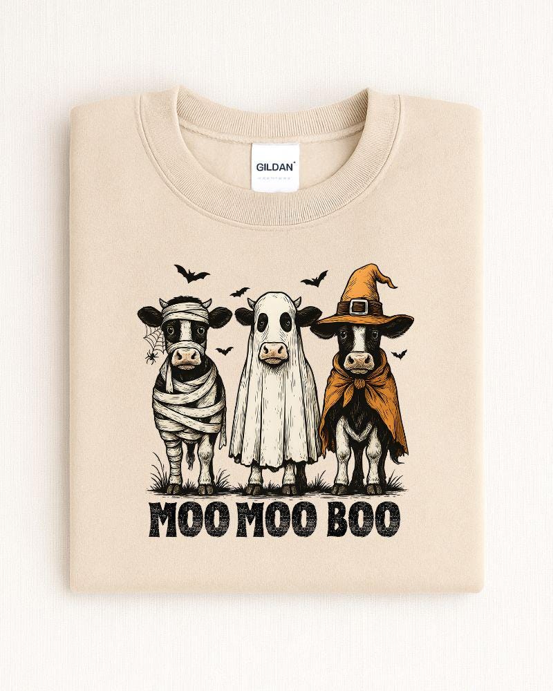 Funny farm Halloween sweatshirt for cow lovers
