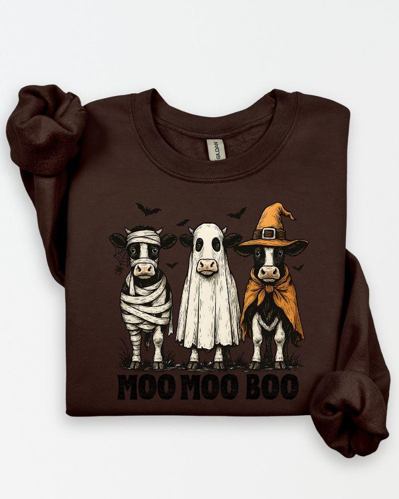 Moo Moo Boo fall sweatshirt mockup