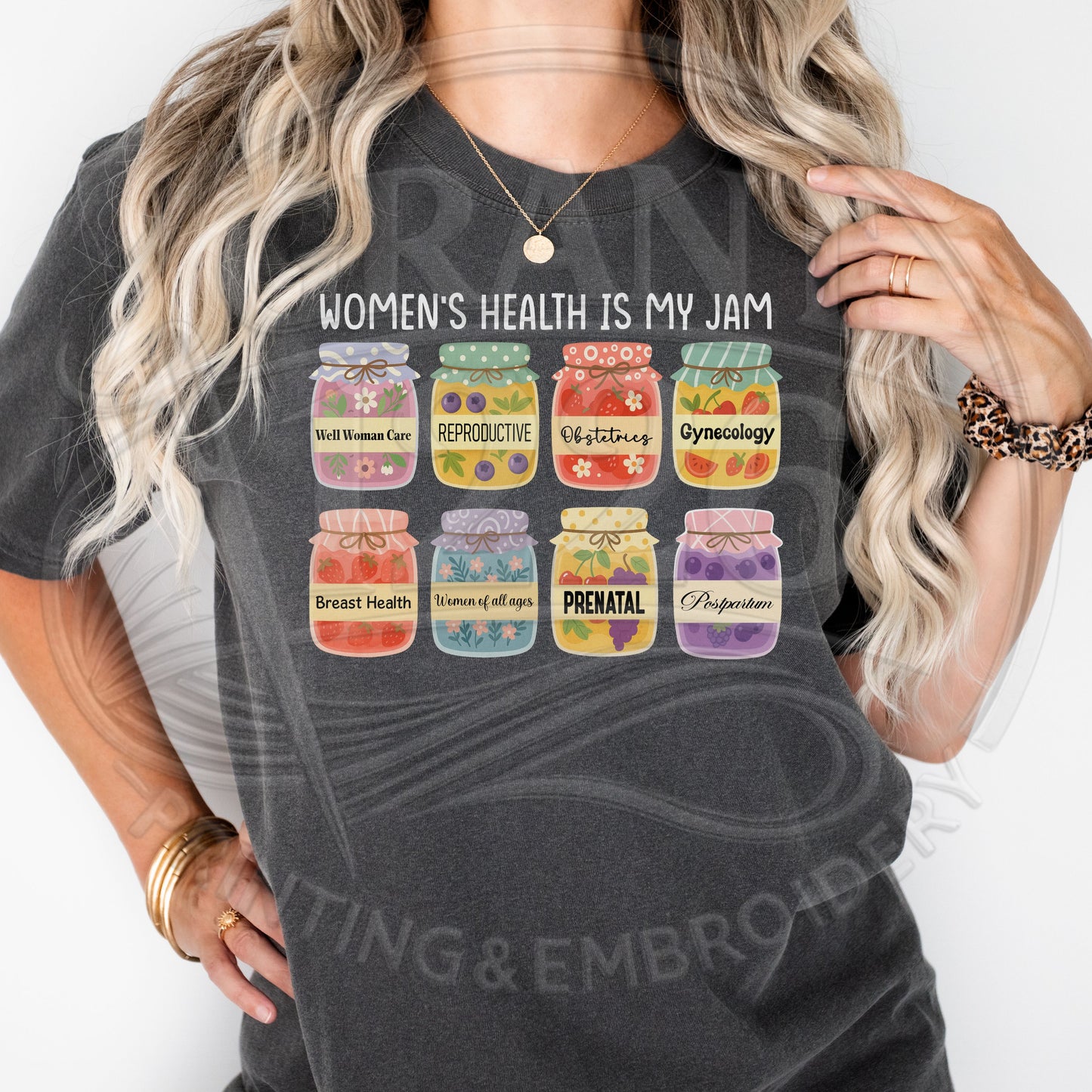 Charcoal OBGYN nurse Comfort Colors shirt for healthcare workers