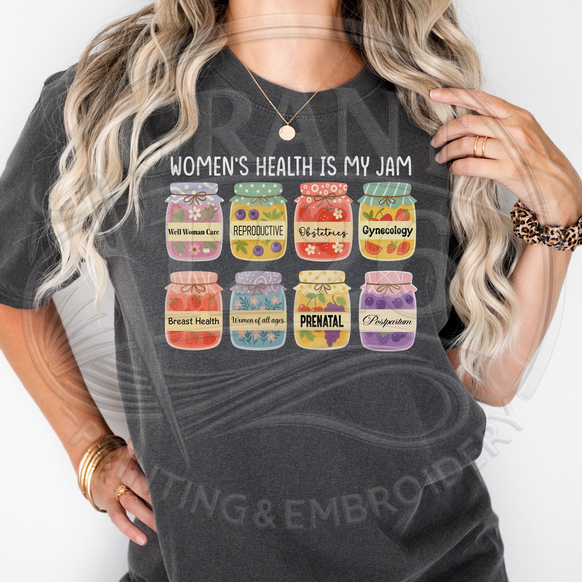 Charcoal OBGYN nurse Comfort Colors shirt for healthcare workers