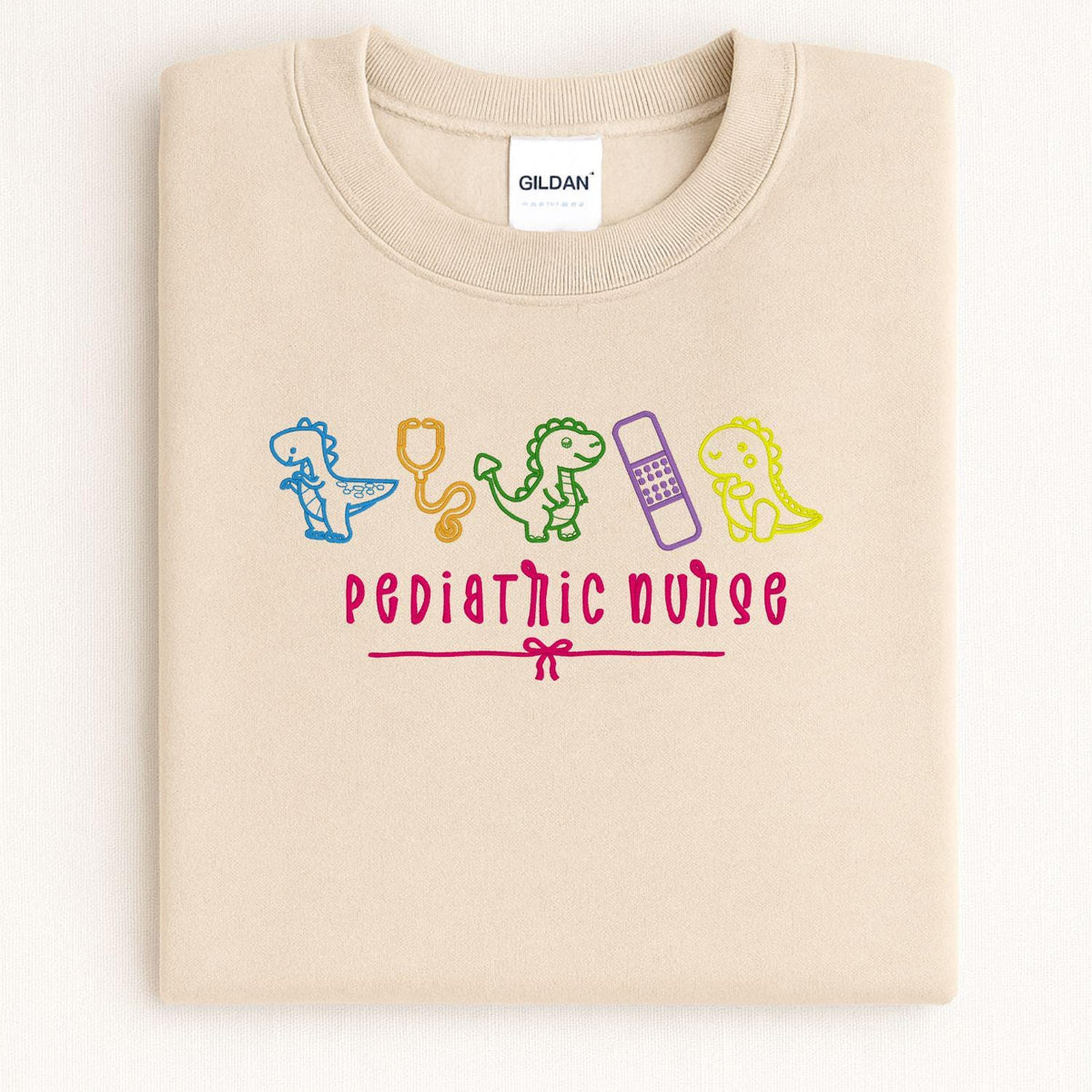 Pediatric nurse dinosaur embroidered sweatshirt – product image 7