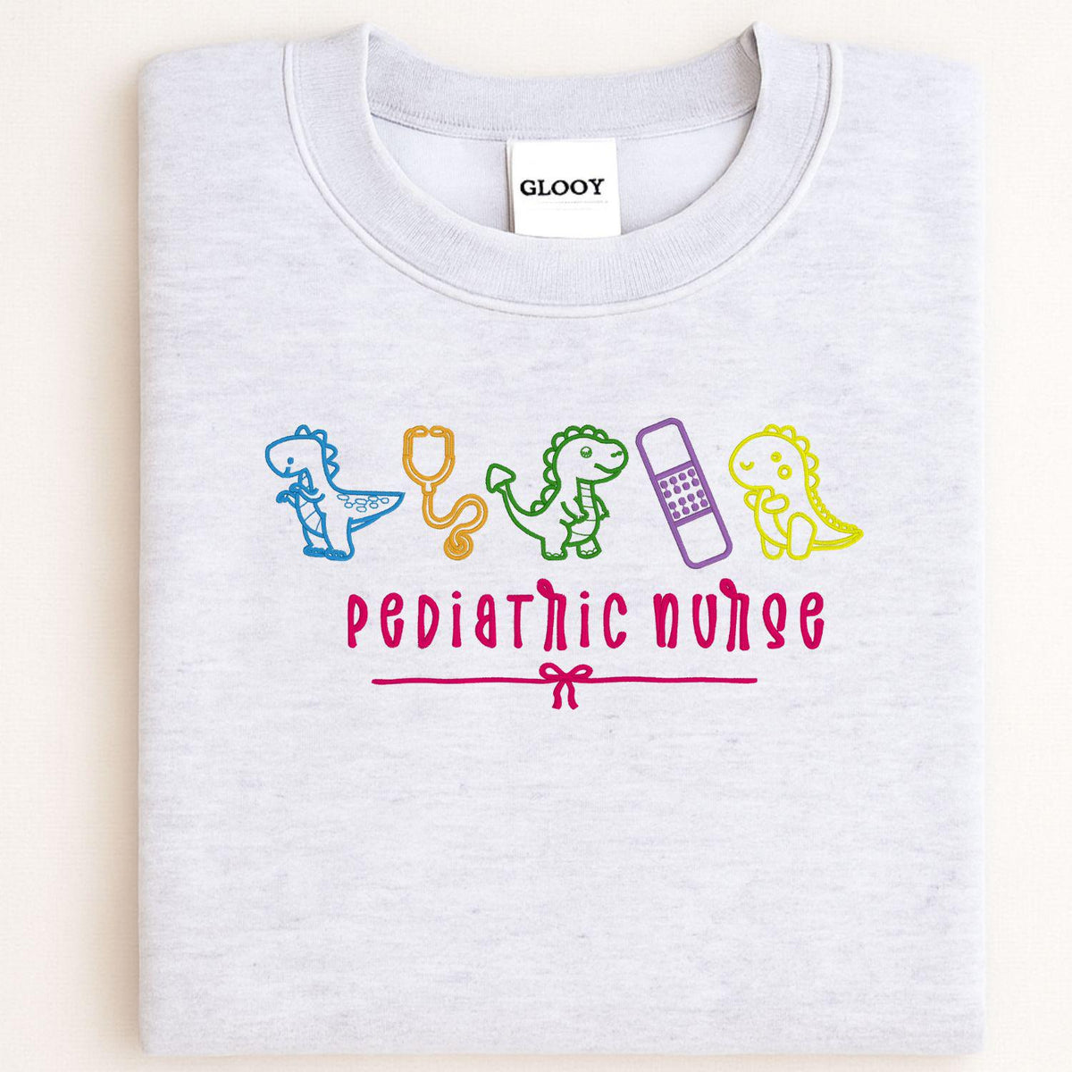Pediatric nurse dinosaur embroidered sweatshirt – product image 9