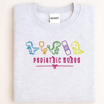 Pediatric nurse dinosaur embroidered sweatshirt – product image 9