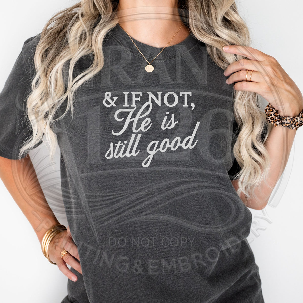 Pepper Comfort Colors Daniel 3:18 full-chest embroidered faith shirt