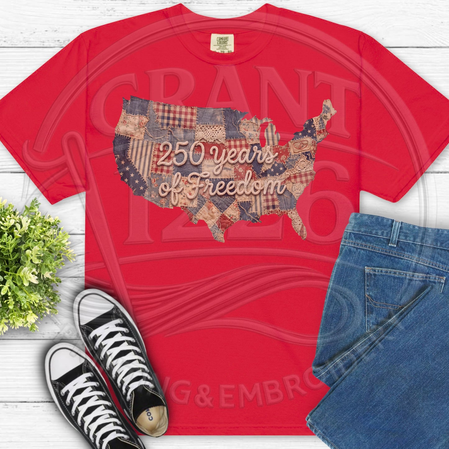Patriotic comfort colors shirt for July 4th outfit