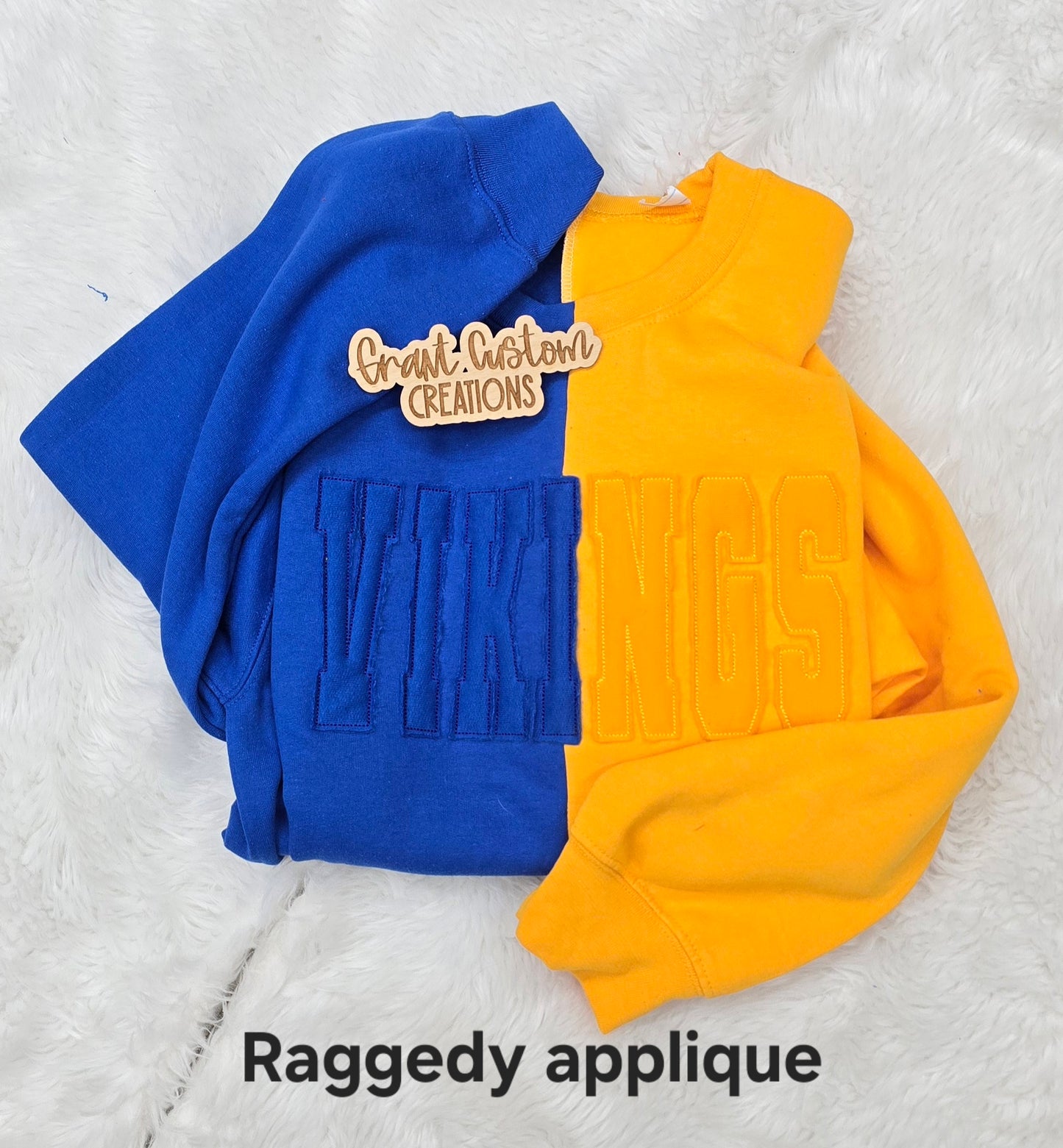 Split color spirit sweatshirt on crewneck raggedy option