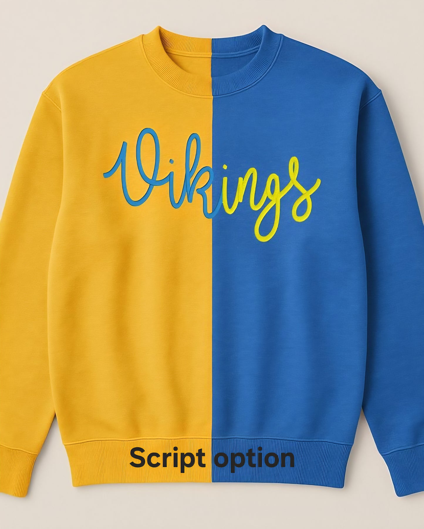 Split color spirit sweatshirt script option
