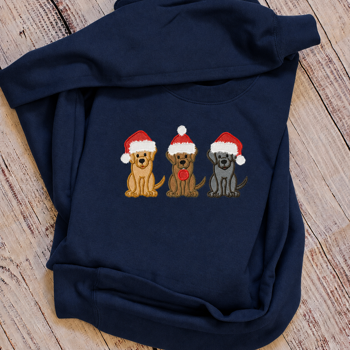 Santa Dogs Embroidered Christmas Sweatshirt | Dog Mom Gift — gift inspiration