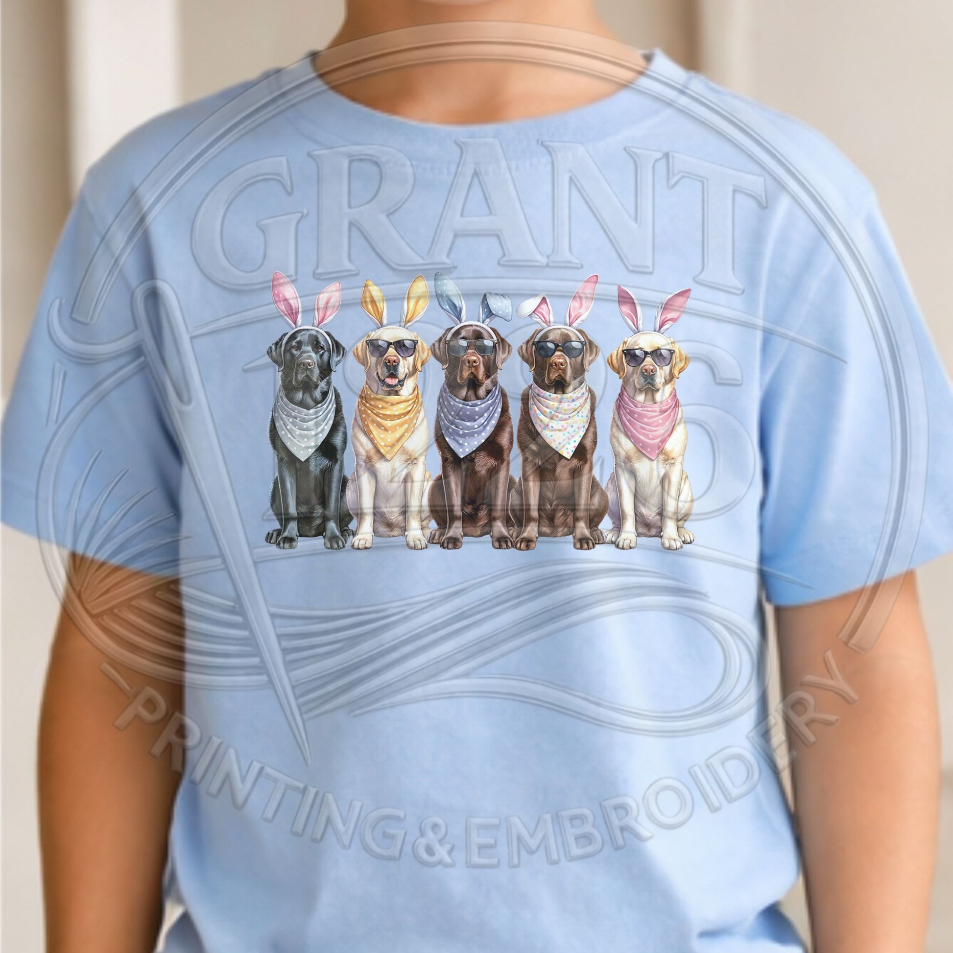 Matching Easter shirt for son in Carolina blue