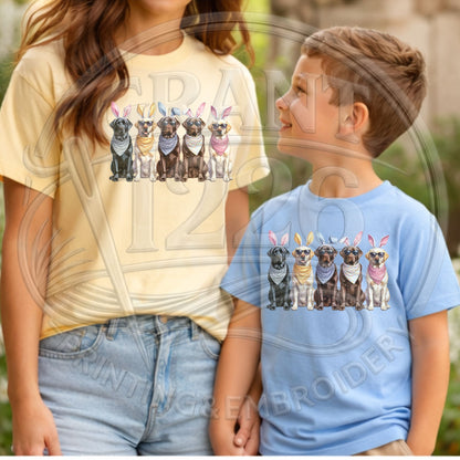 Mom and son matching Easter shirts 