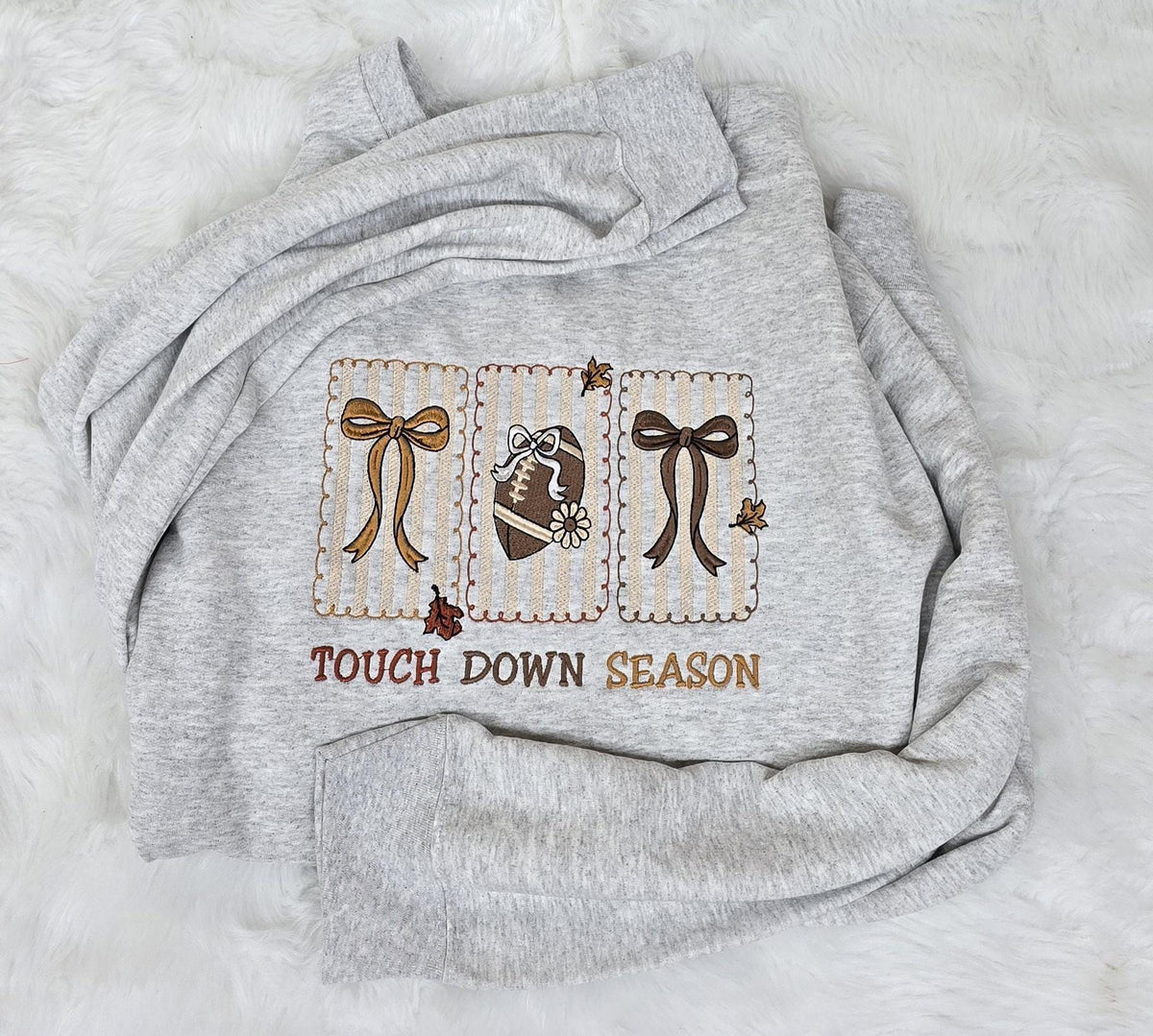 Touch Down Season embroidered football sweatshirt hero image